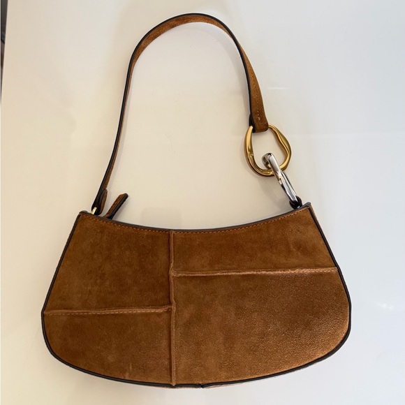 Tan Leather suede shoulder bag - Picture 2 of 12